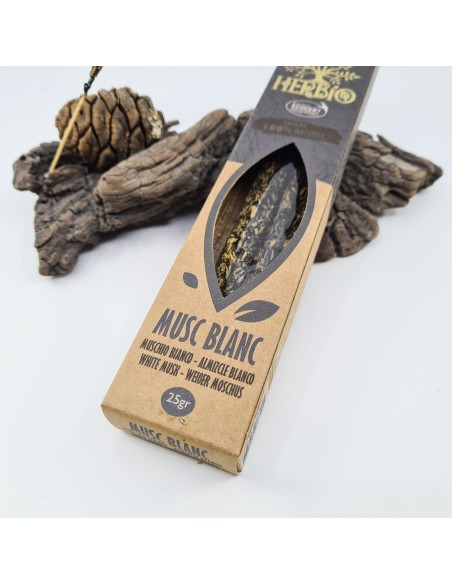 Encens Musc Blanc de chez Herbio, naturel, contrôlé par ECOCERT