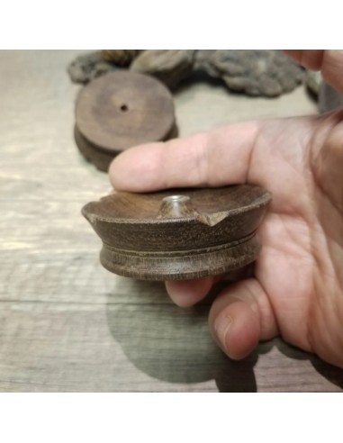 Porte encens rond en bois, forme Lotus dans le...