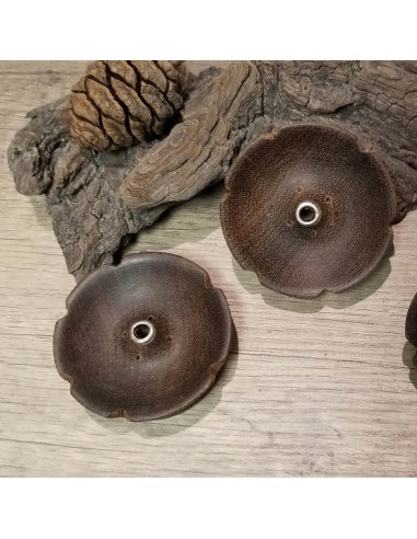 Porte encens rond en bois, forme Lotus dans le...