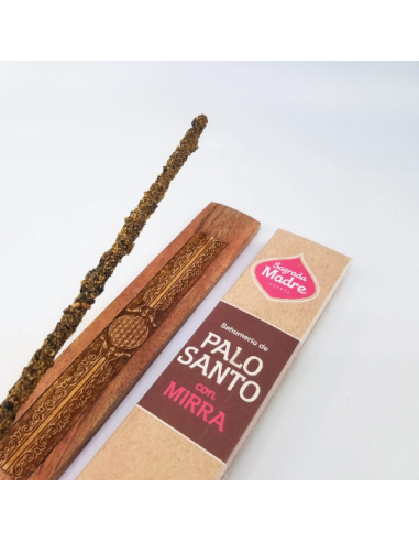 Palo Santo et Myrrhe, Encens bâton naturel, qualité premium, 8 bâtons roulés à la main, Sagrada Madre